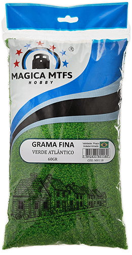 GRAMA VERDE ATLANTICO FINA - POLIURETANO - 60g - MH118